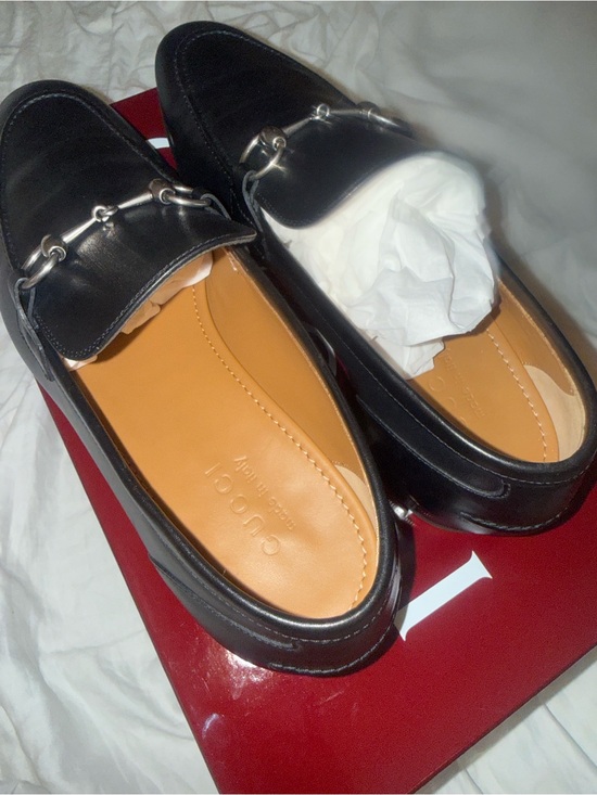Gucci Black Leather Horsebit Slip-On Loafers main image 5